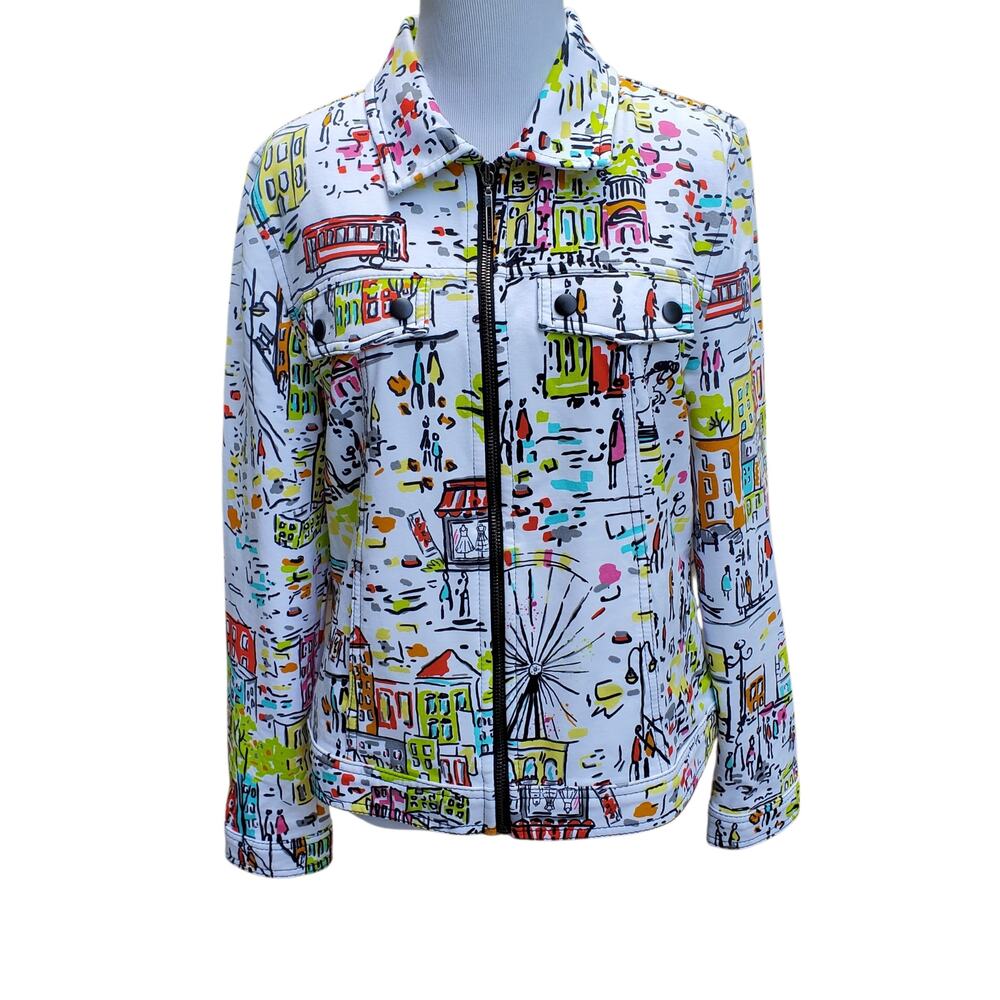 Dolcezza Love The City Full Zip Jacket Wearable Art Maximalist Chic Fits S/M
